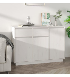 Buffet Blanc 110x34x75 cm Bois massif de pin