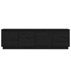 Meuble TV Noir 156x37x45 cm Bois de pin massif