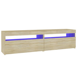 Meubles TV 2 pcs avec lumières LED Chêne sonoma 75x35x40 cm