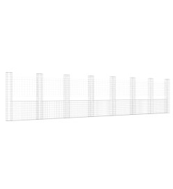 Panier de gabion en forme de U avec 8 poteaux Fer 860x20x200 cm