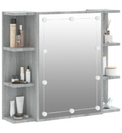 Armoire à miroir avec LED Sonoma gris 70x16,5x60 cm