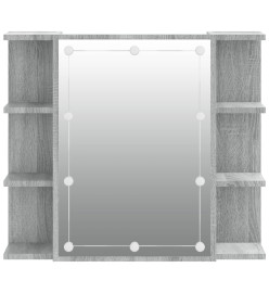 Armoire à miroir avec LED Sonoma gris 70x16,5x60 cm