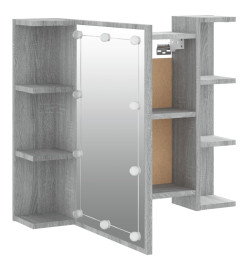 Armoire à miroir avec LED Sonoma gris 70x16,5x60 cm