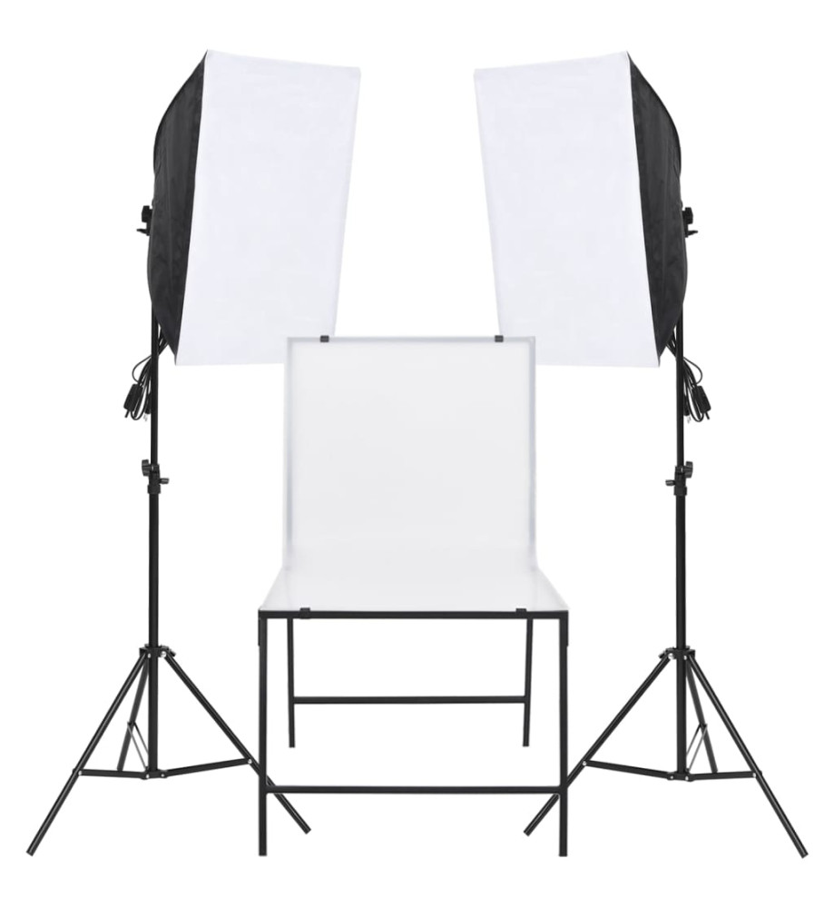 Kit d'éclairage de studio photo avec table de prise de photos