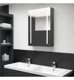 Armoire de salle de bain à miroir LED gris 50x13x70 cm