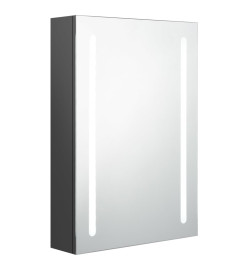 Armoire de salle de bain à miroir LED gris 50x13x70 cm