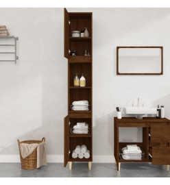 Armoire de bain chêne marron 30x30x190 cm bois d'ingénierie