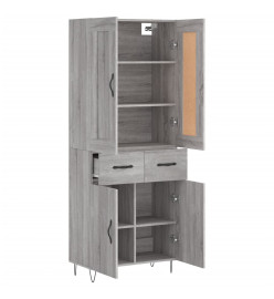 Buffet haut Sonoma gris 69,5x34x180 cm Bois d'ingénierie