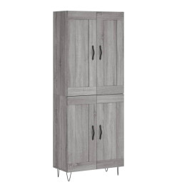 Buffet haut Sonoma gris 69,5x34x180 cm Bois d'ingénierie