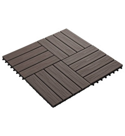 Carreau de terrasse en relief 11 pcs WPC 30x30 cm 1 m² Marron