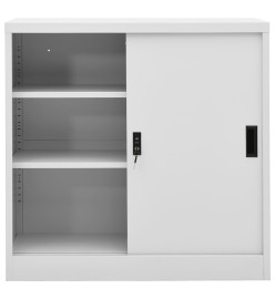 Armoire de bureau porte coulissante Gris clair 90x40x90cm Acier