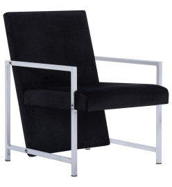 Fauteuil avec pieds en chrome Noir Velours