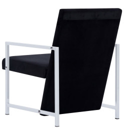 Fauteuil avec pieds en chrome Noir Velours