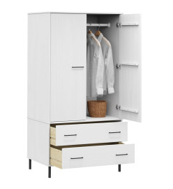 Garde-robe avec pieds en métal Blanc 90x55x172,5 cm Bois OSLO