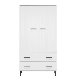 Garde-robe avec pieds en métal Blanc 90x55x172,5 cm Bois OSLO