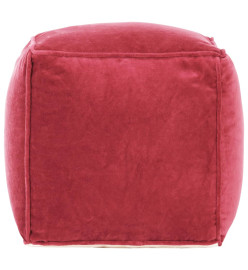 Pouf Velours de coton 40 x 40 x 40 cm Rouge