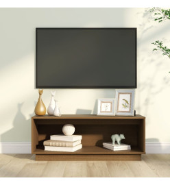 Meuble TV Marron miel 90x35x35 cm Bois de pin massif