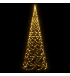 Arbre de Noël avec poteau en métal 1400 LED blanches chaudes 5m