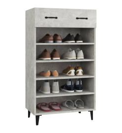 Armoire à chaussures Gris béton 60x35x105 cm Bois d'ingénierie