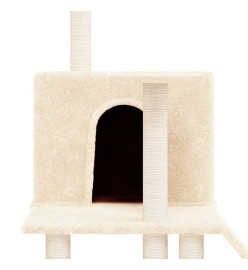 Arbre à chat avec griffoirs en sisal Crème 109 cm