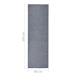 Tapis à tissage plat d'extérieur 80x250 cm Bleu