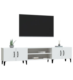 Meuble TV blanc 180x31,5x40 cm bois d'ingénierie