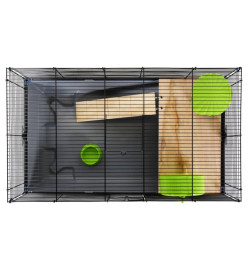 Cage pour hamsters gris 80x45x34 cm polypropylène et métal