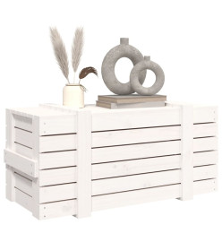 Boîte de rangement Blanc 91x40,5x42 cm Bois massif de pin