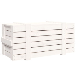 Boîte de rangement Blanc 91x40,5x42 cm Bois massif de pin