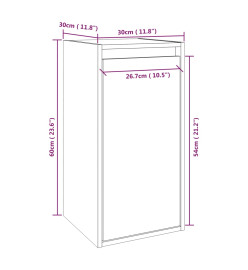 Armoire murale Marron miel 30x30x60 cm Bois de pin massif