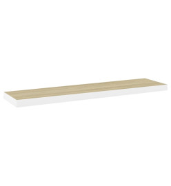 Étagères flottantes 2 pcs Chêne et blanc 120x23,5x3,8 cm MDF