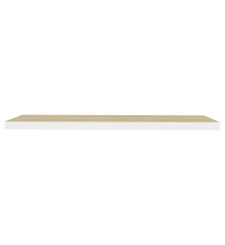 Étagères flottantes 2 pcs Chêne et blanc 120x23,5x3,8 cm MDF