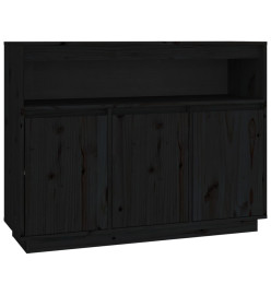 Buffet Noir 104,5x34x80 cm Bois massif de pin