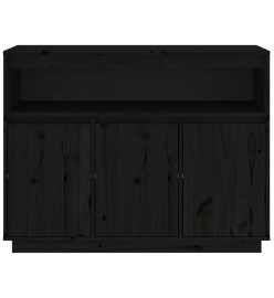 Buffet Noir 104,5x34x80 cm Bois massif de pin