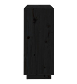 Buffet Noir 104,5x34x80 cm Bois massif de pin