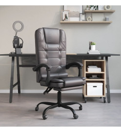 Fauteuil de massage inclinable de bureau Gris Similicuir