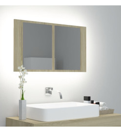 Armoire à miroir à LED de bain Chêne sonoma 80x12x45 Acrylique