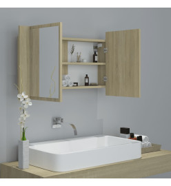 Armoire à miroir à LED de bain Chêne sonoma 80x12x45 Acrylique