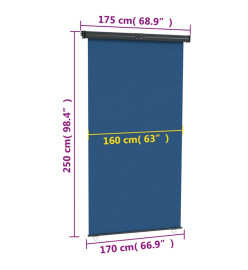 Auvent latéral de balcon 170x250 cm Bleu