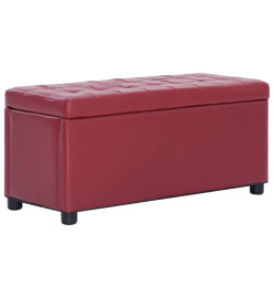 Pouf de rangement 87,5 cm Rouge bordeaux Similicuir