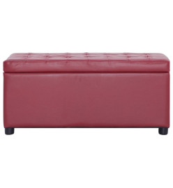 Pouf de rangement 87,5 cm Rouge bordeaux Similicuir