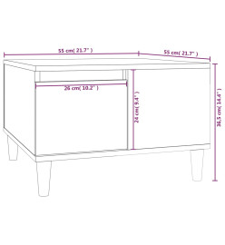 Table basse sonoma gris 55x55x36,5 cm bois d'ingénierie