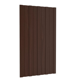 Panneaux de toiture 36 pcs Acier galvanisé Marron 80x45 cm