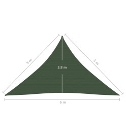 Voile d'ombrage 160 g/m² Vert foncé 5x5x6 m PEHD