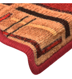 Tapis d'escalier autocollants 15 pcs Rouge 65x21x4 cm