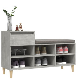 Armoire à chaussures Gris béton 102x36x60 cm Bois d'ingénierie