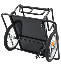 Remorque de bicyclette 130x73x48,5 cm Acier Noir