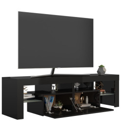 Meuble TV avec lumières LED noir brillant 140x36,5x40 cm