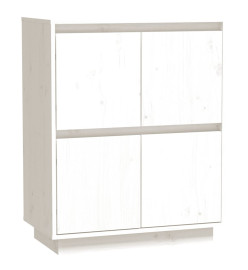 Buffet Blanc 60x34x75 cm Bois massif de pin