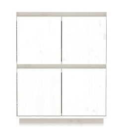 Buffet Blanc 60x34x75 cm Bois massif de pin